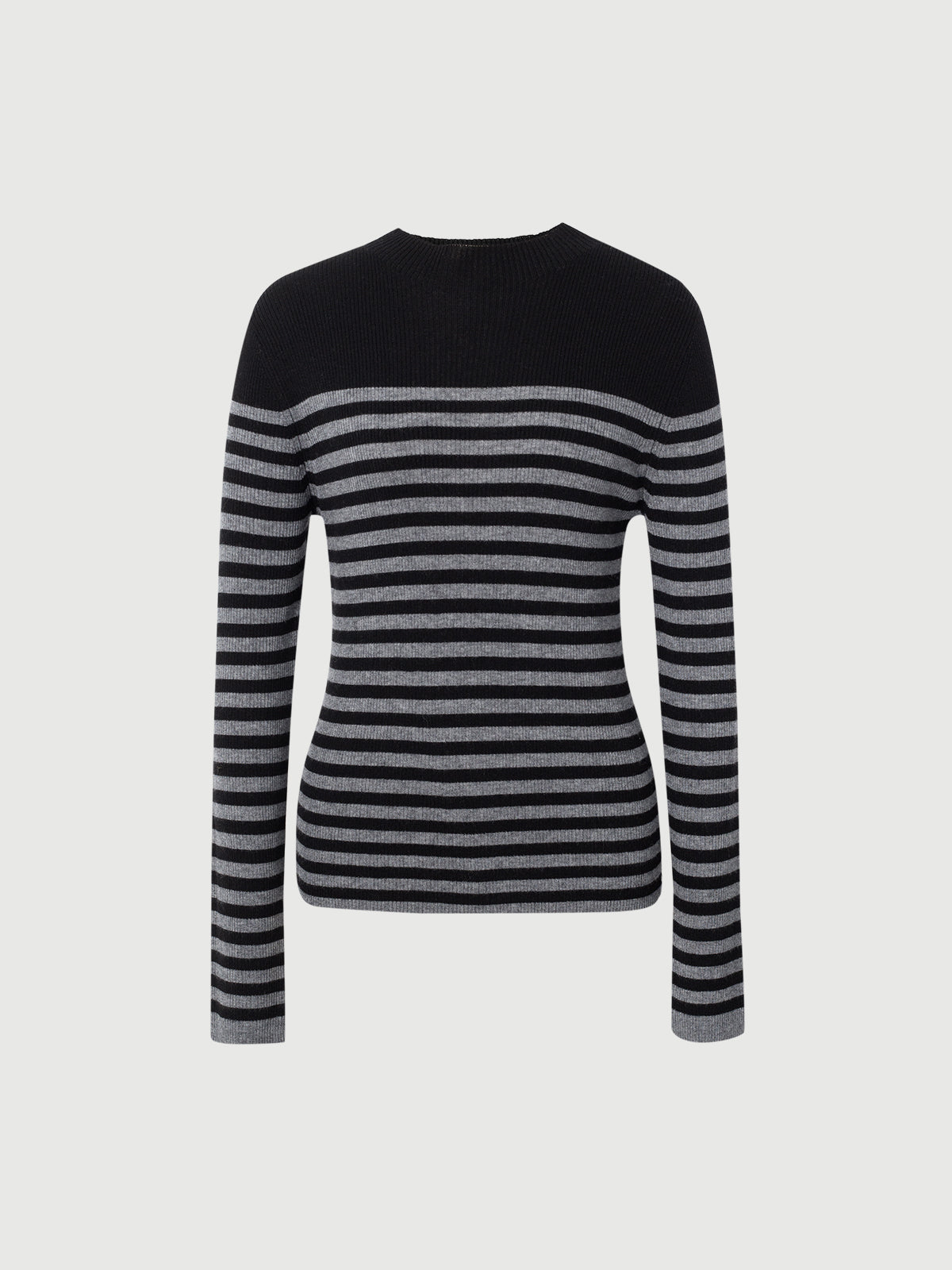 Striped Long-Sleeve Fitted Top