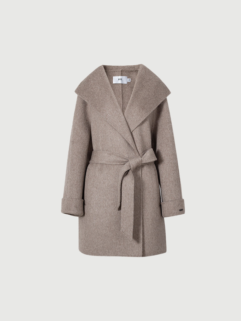 Wide Lapel Knee-Length Coat