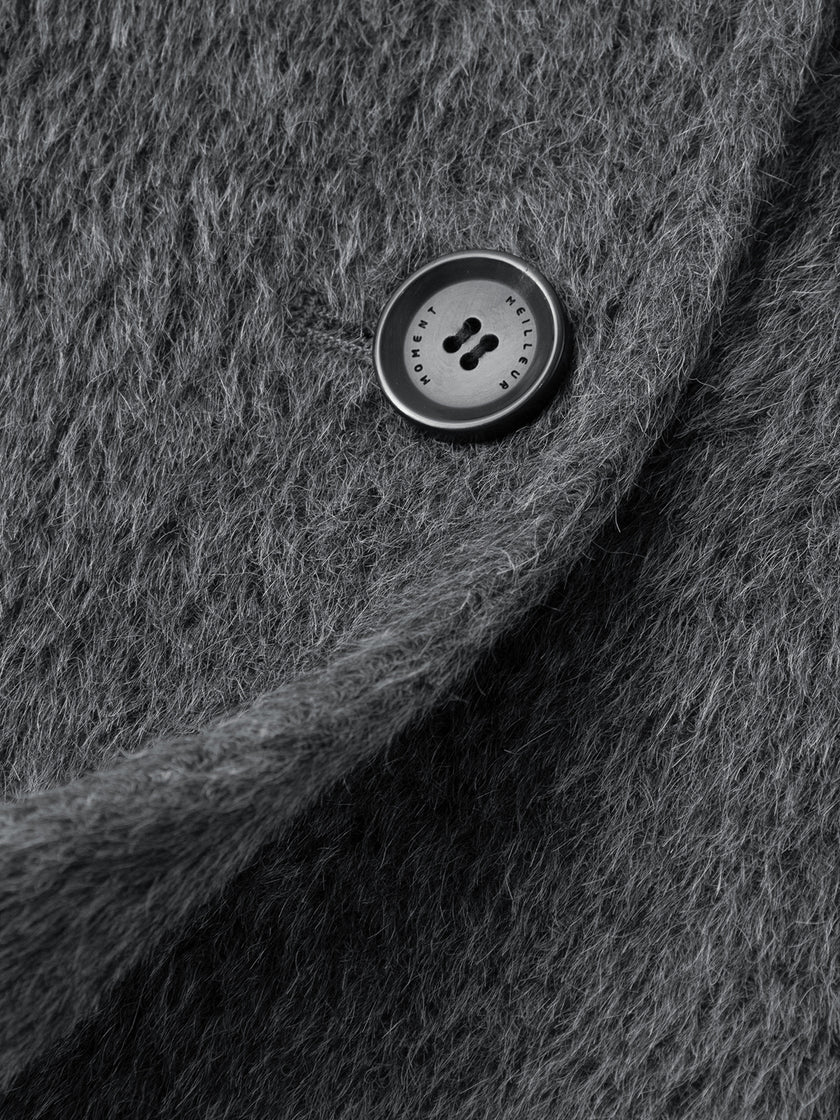 Peak Lapel Alpaca Wool Long Coat