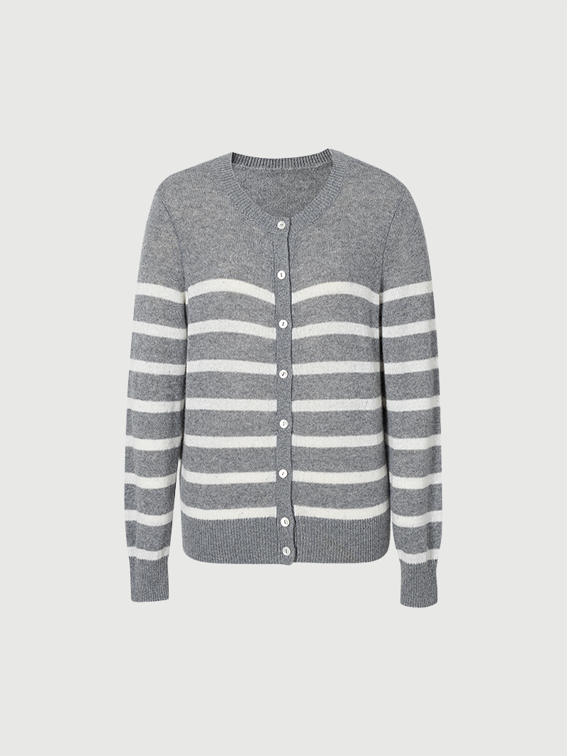Striped Cashmere Cardigan