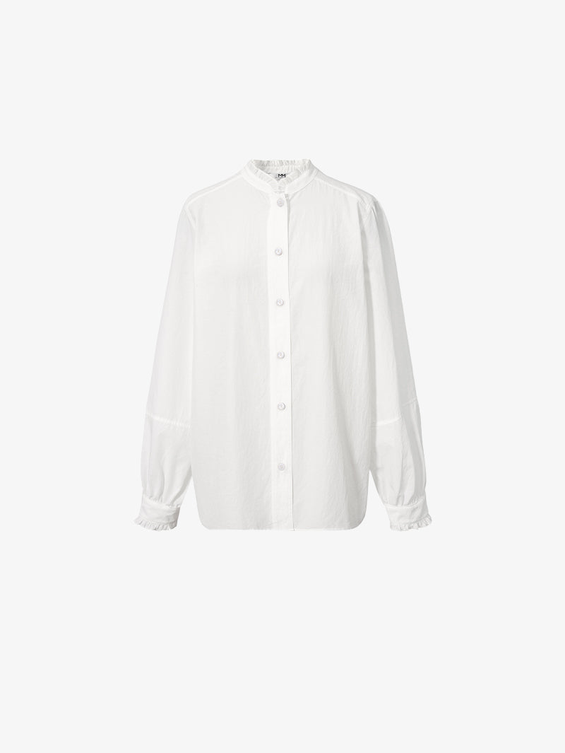 Stand Collar Trim Blouse