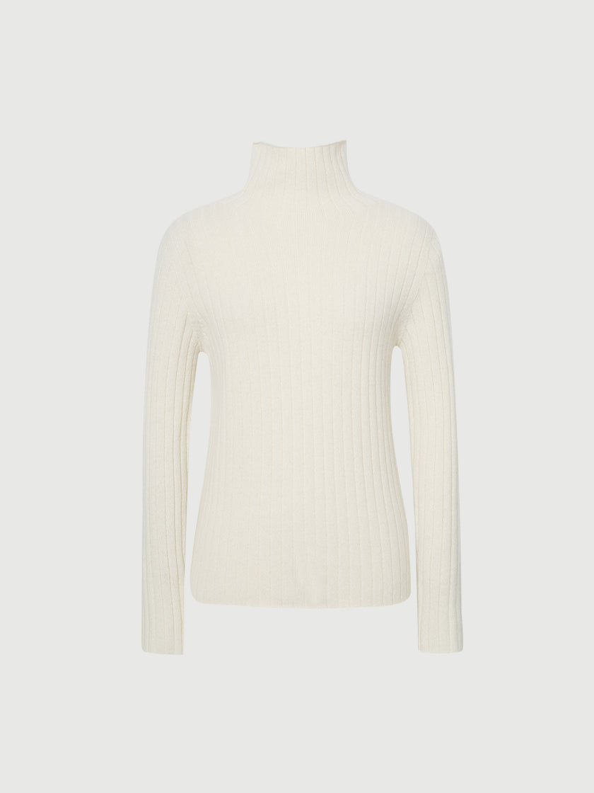 Turtleneck Cashmere Sweater Snow Mocha