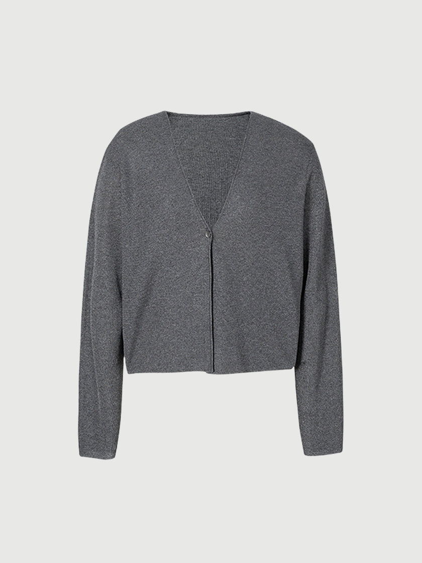 Cardigan fino com decote em V