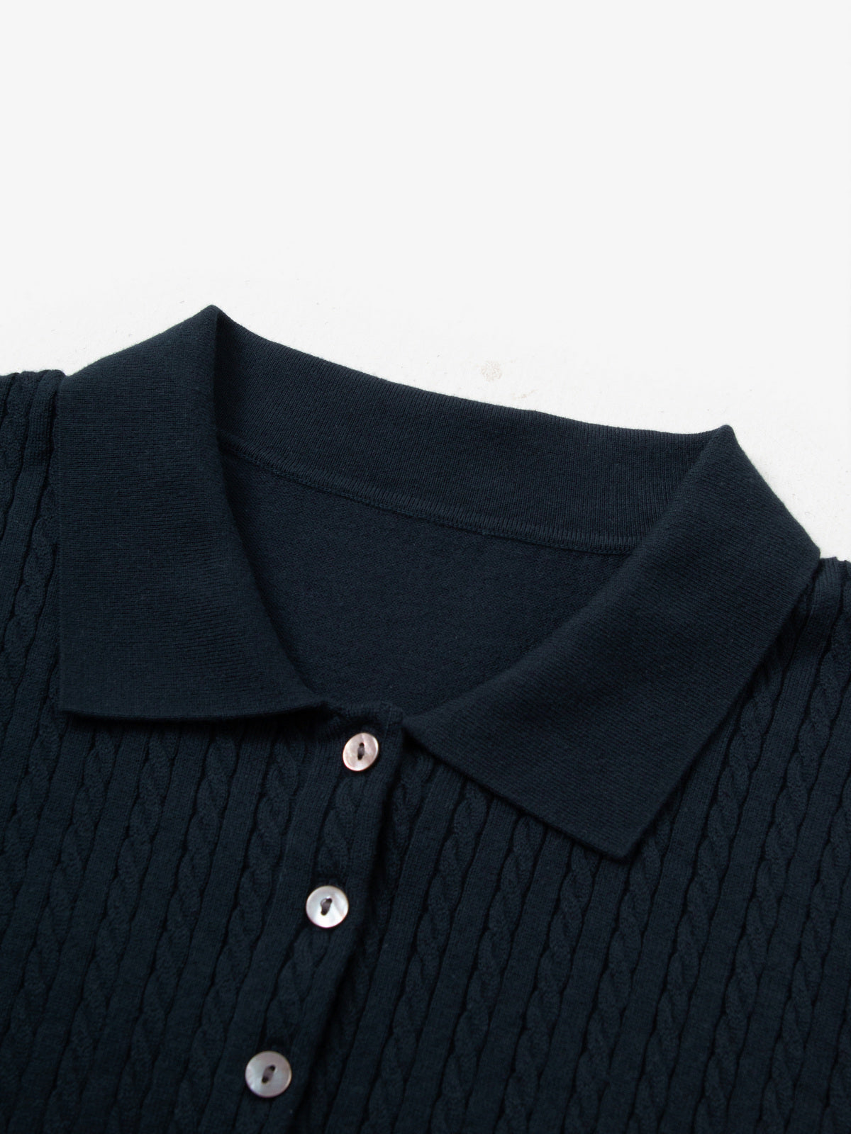 Ribbed-Knit Polo Shirt