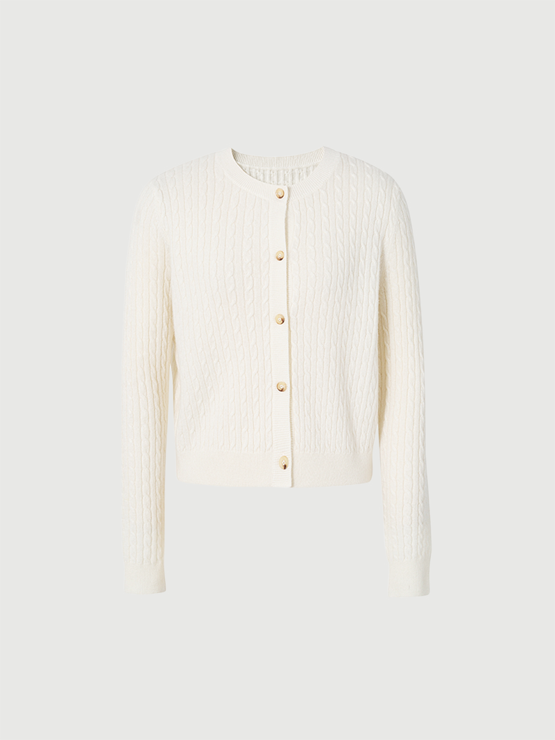 Cable Knit Cashmere Cardigan - MEILLEUR MOMENT OFFICIAL STORE NEW YORK