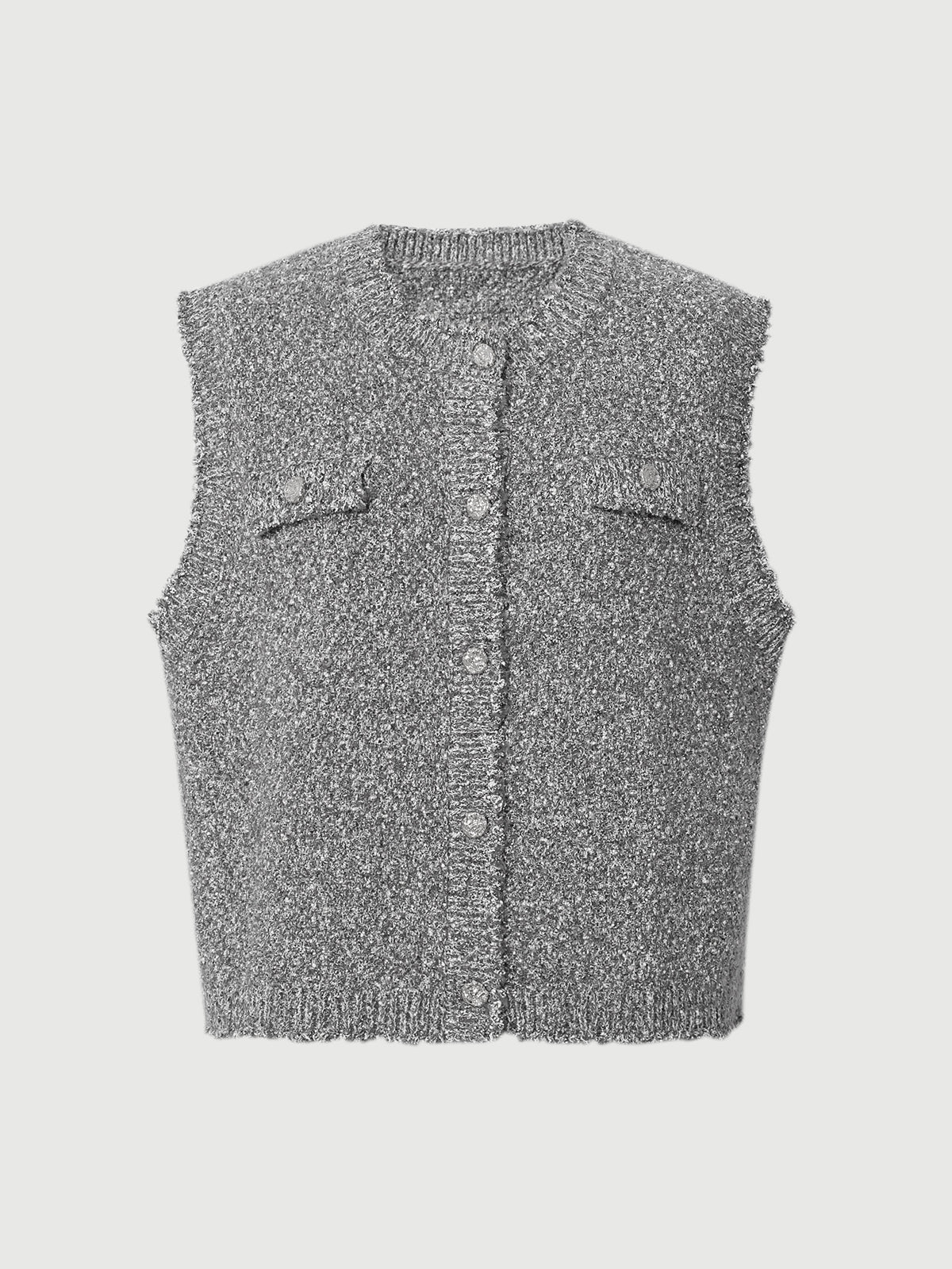 Metallic Sleeveless Knit  Vest