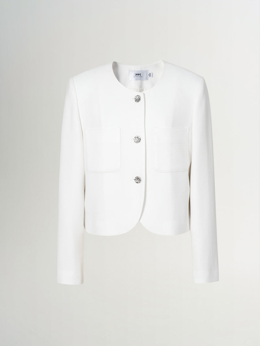 Tweed Cropped Jacket - MEILLEUR MOMENT OFFICIAL STORE NEW YORK