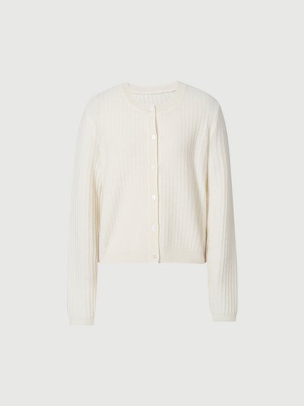 Rib Cashmere Cardigan