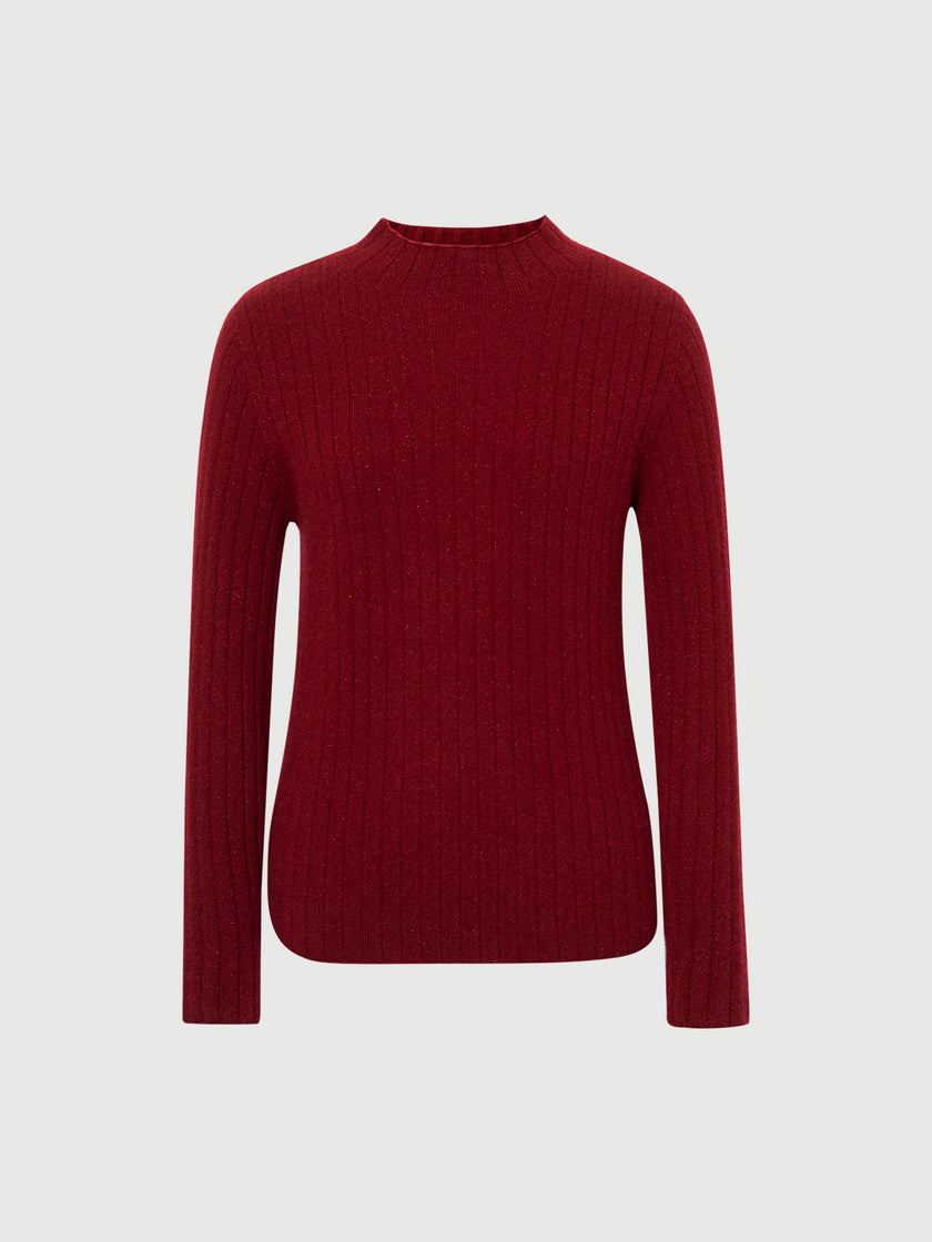 Red sweater on a light gray background