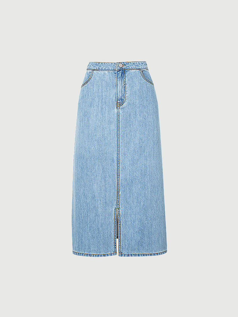Midi Denim Skirt