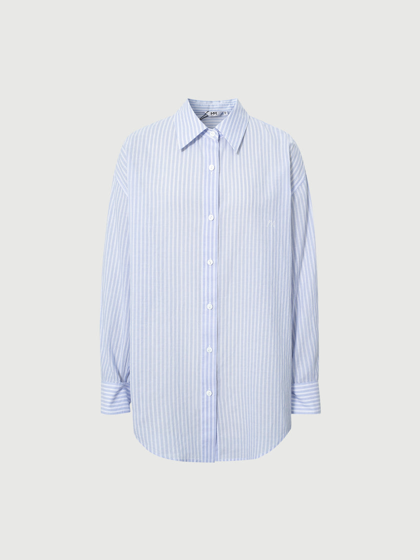 Camisa de algodão às riscas
