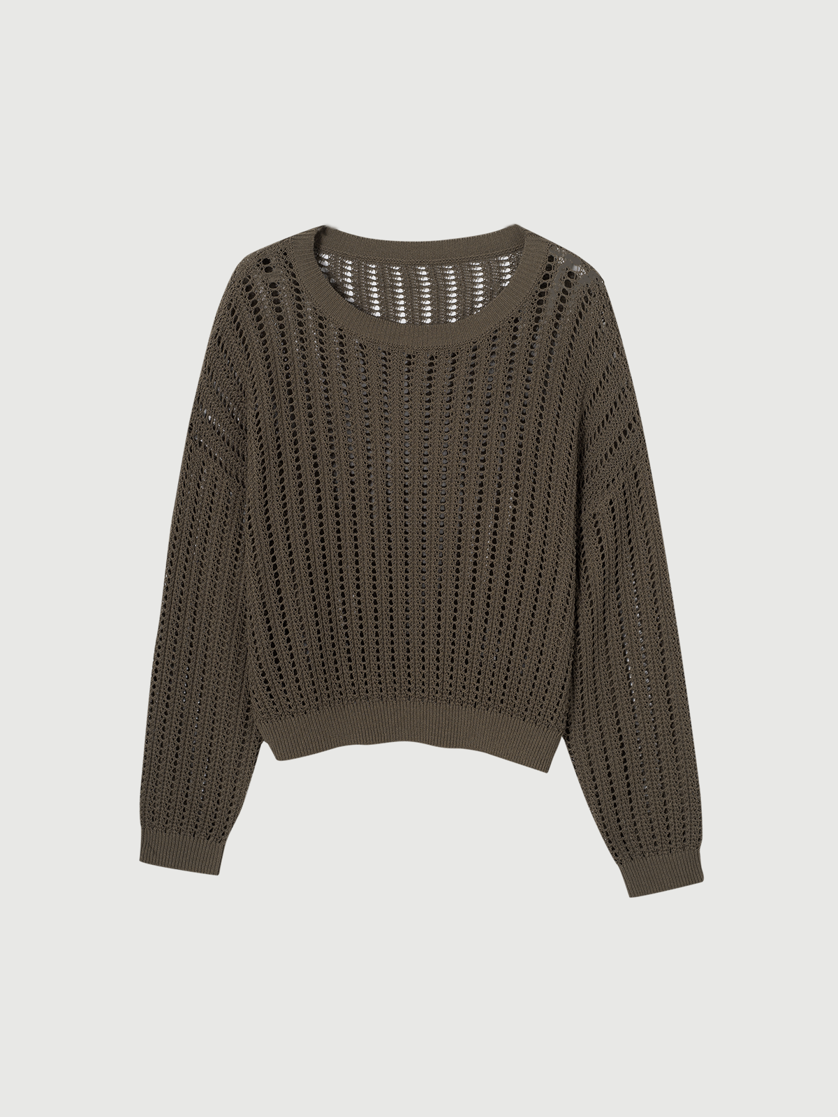 Crew Neck Open Knit Sweater - MEILLEUR MOMENT OFFICIAL STORE NEW YORK