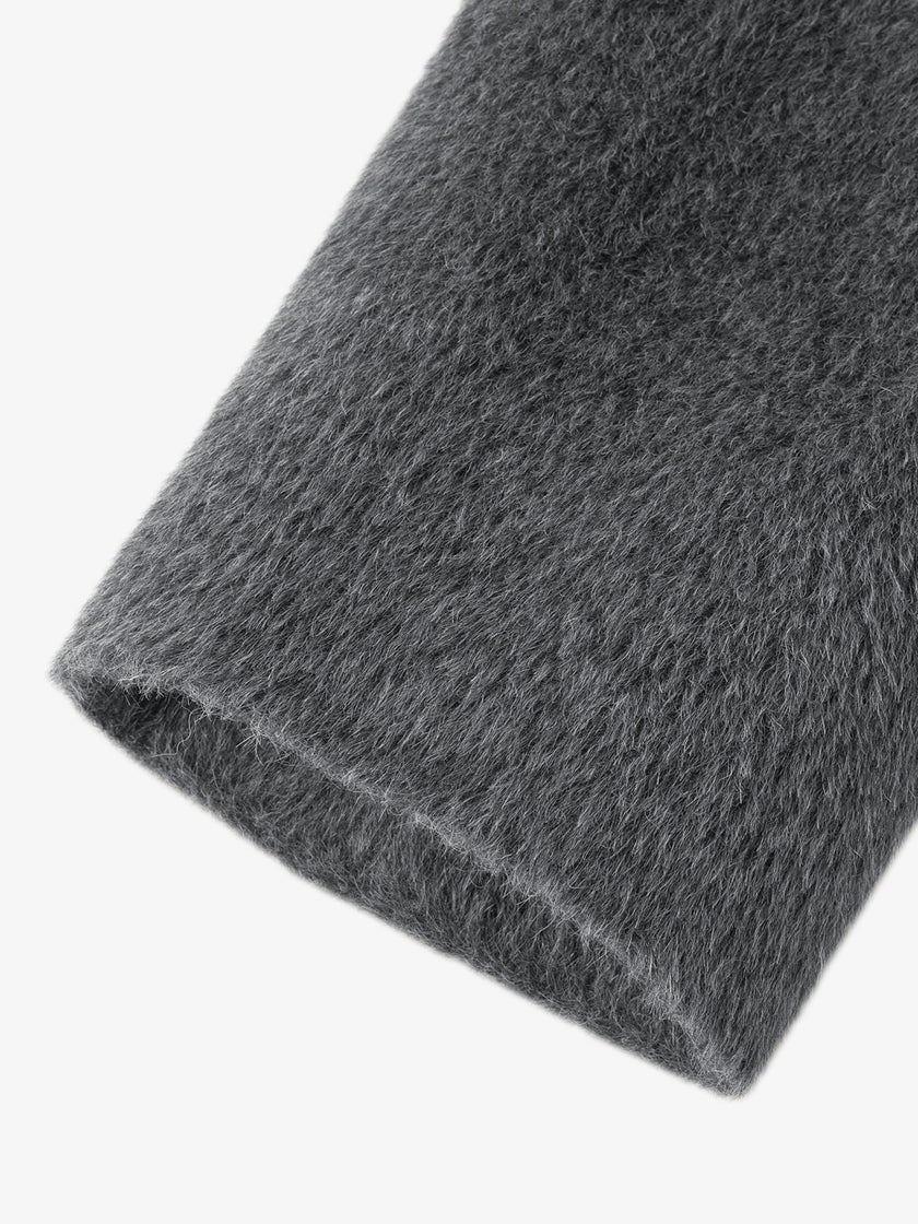 Peak Lapel Alpaca Wool Long Coat