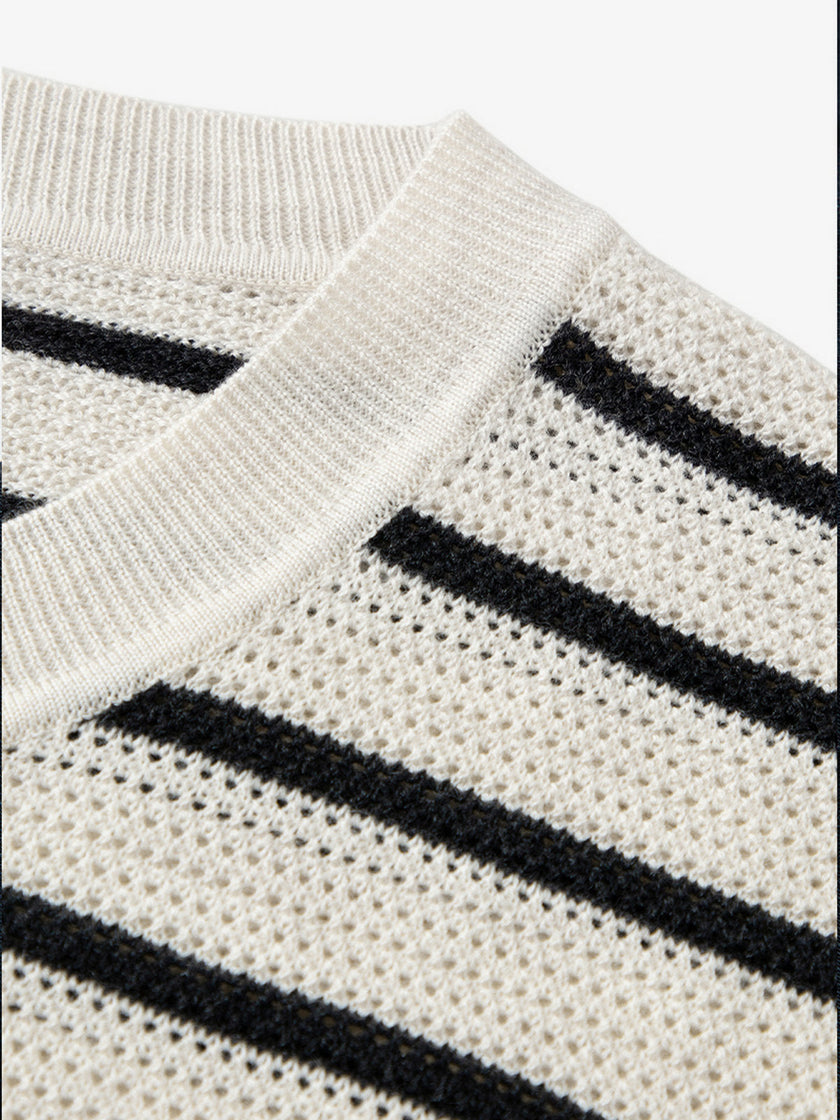 Striped Sleeveless Knit Top