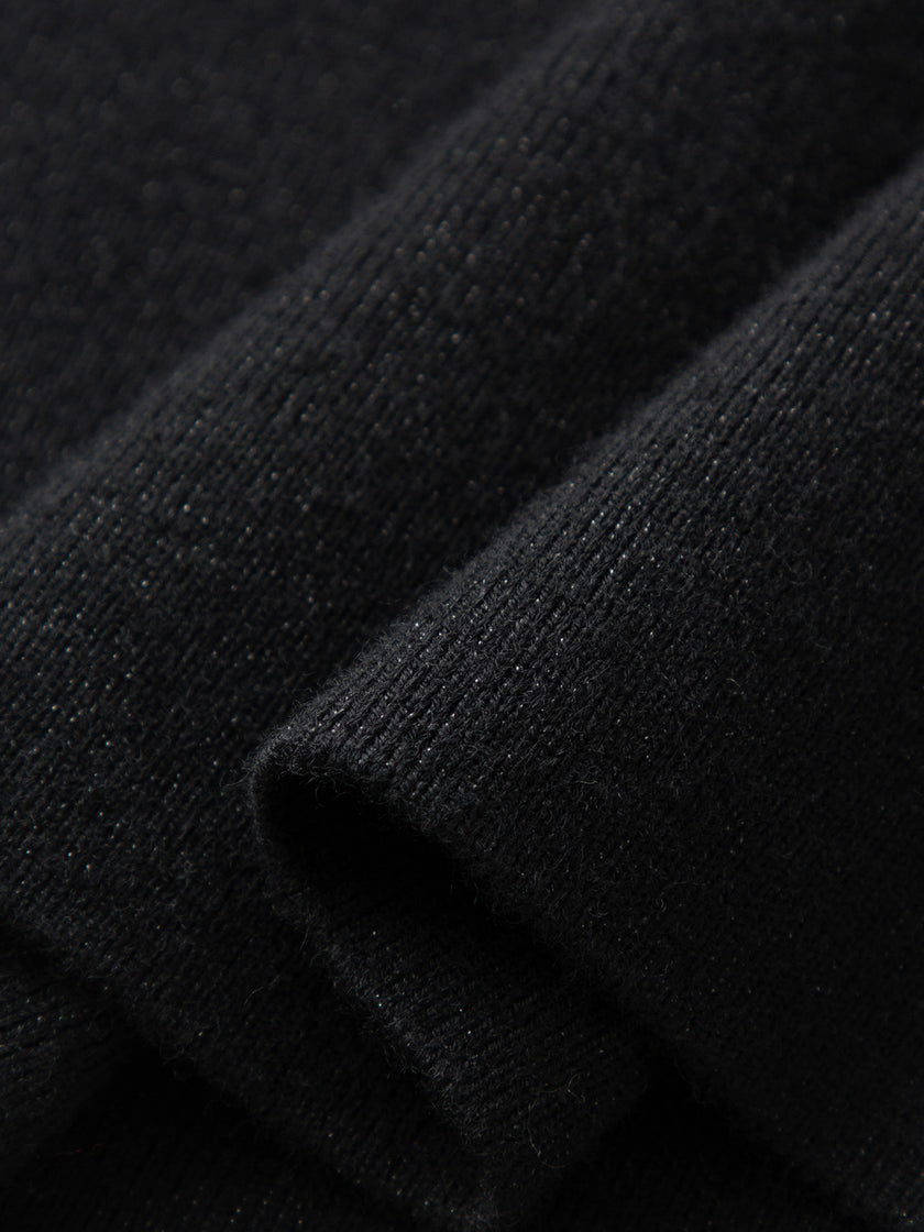 Wool Knit Vest Long Sleeve Shirt Dress