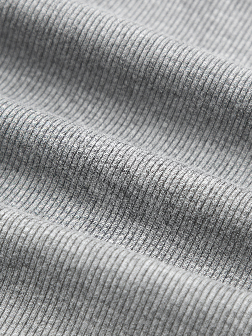 Fitted Gray Ribbed Tank Top
