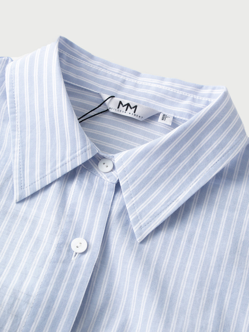 Camisa de algodão às riscas