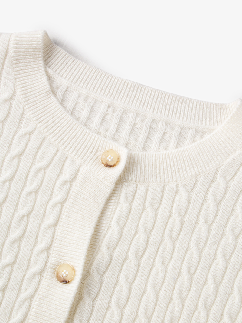 Cable Knit Cashmere Cardigan - MEILLEUR MOMENT OFFICIAL STORE NEW YORK