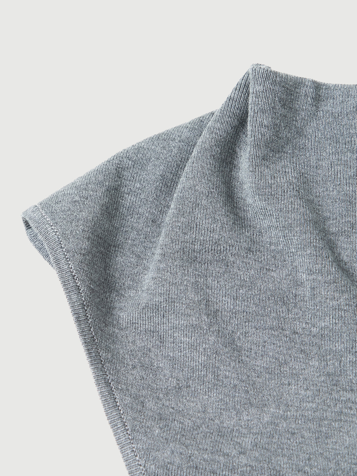 Gray Drape-Neck Top