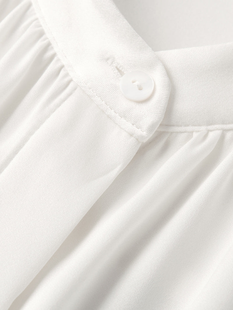 Stand Collar Silk Blouse