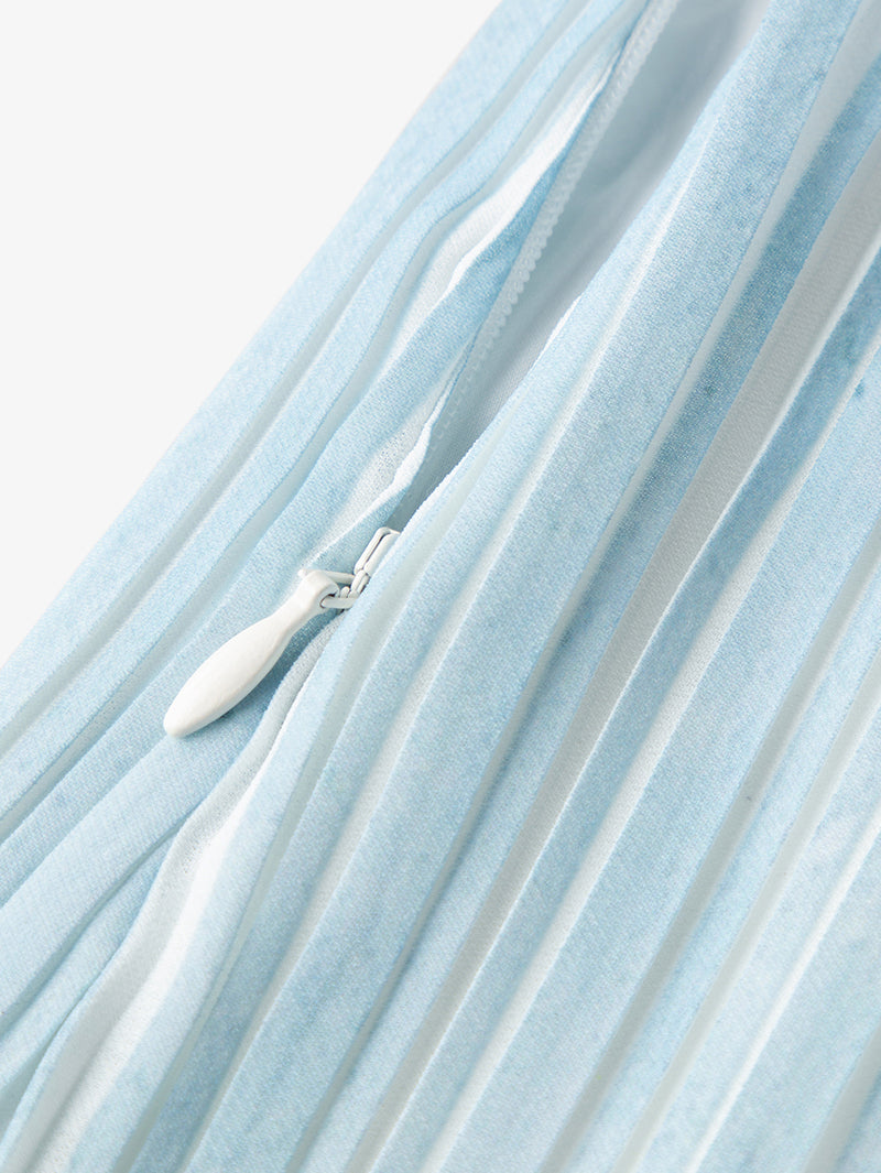 Straight-Cut Pleated Maxi Skirt