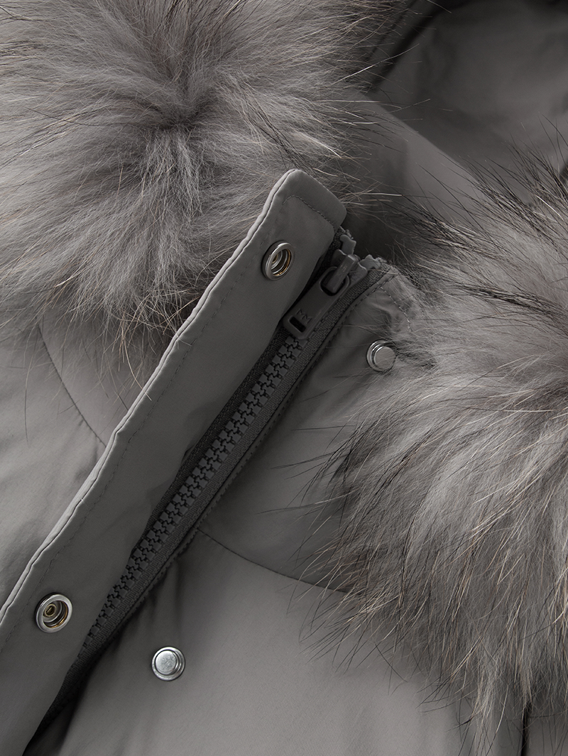 Goose Puffer Fur Hooded Jacket