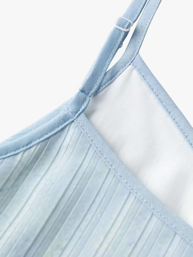 V Neck Pleated Slip Dress