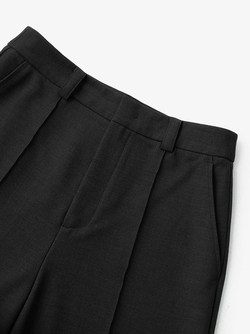 Straight-Fit High-Waist Trousers