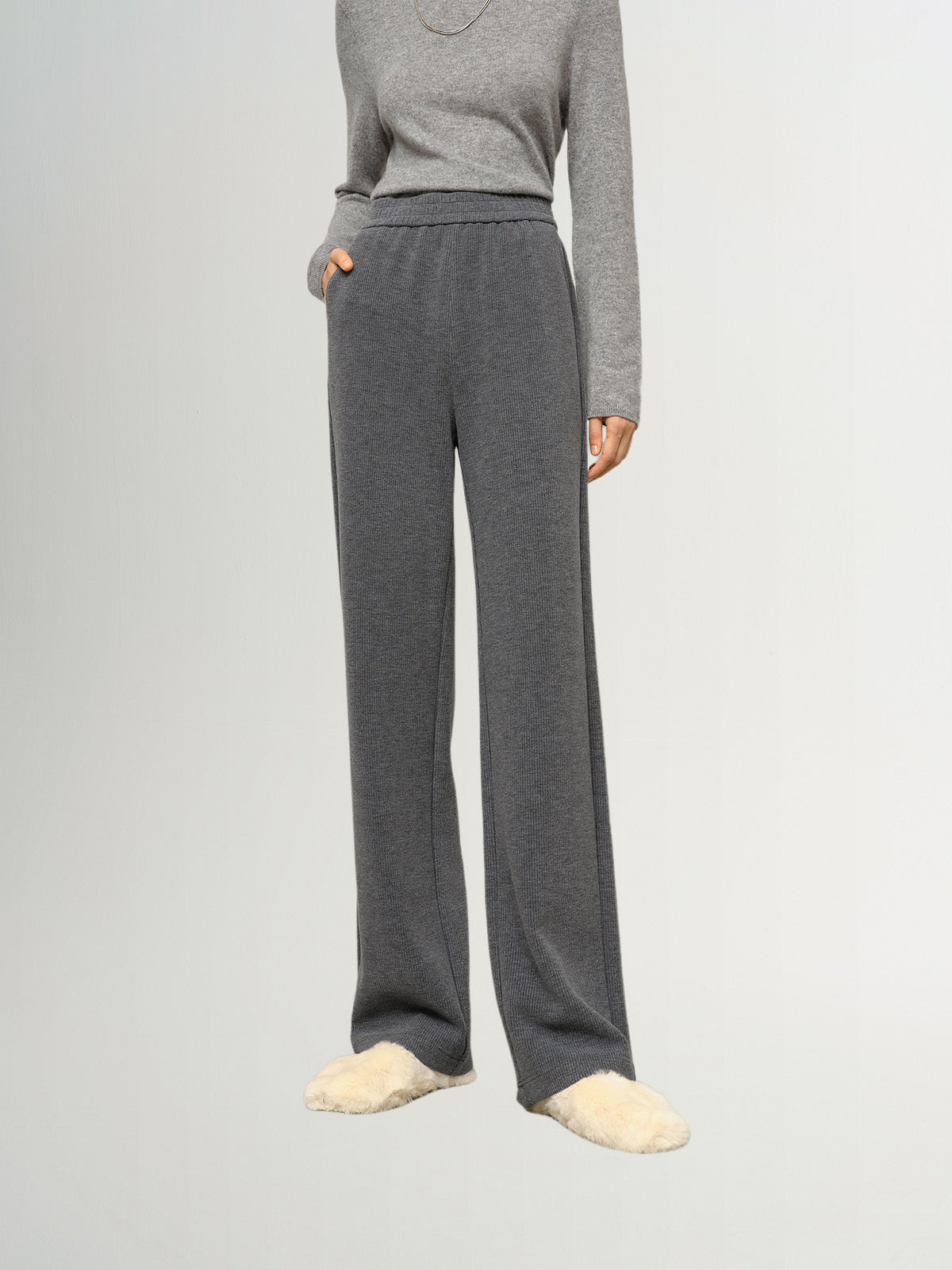 Straight Elastic Trousers