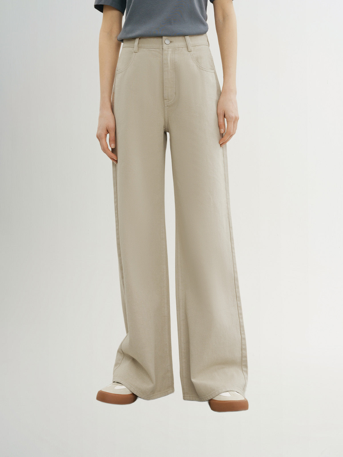 Pure Cotton Button Trousers