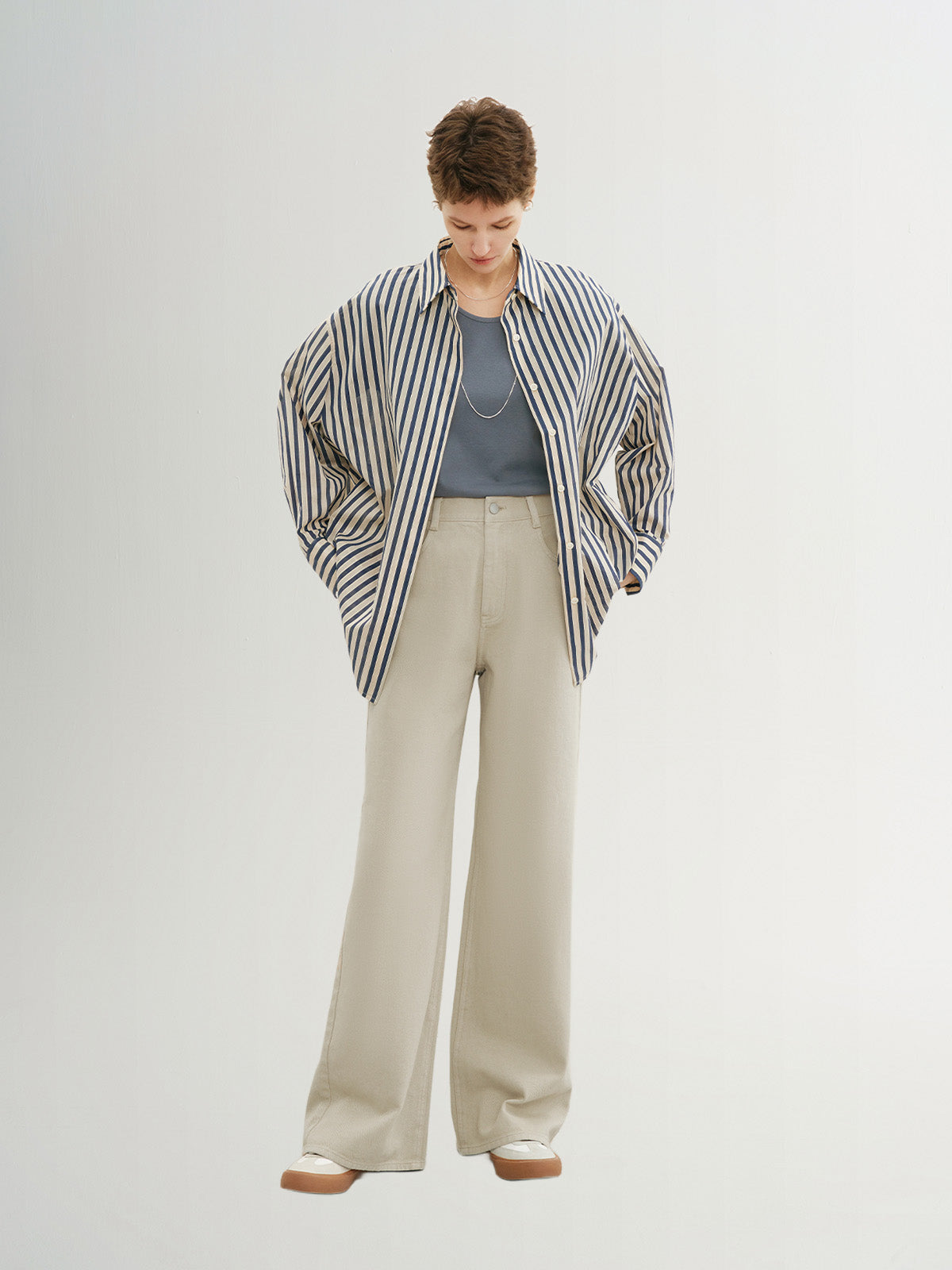 Pure Cotton Button Trousers