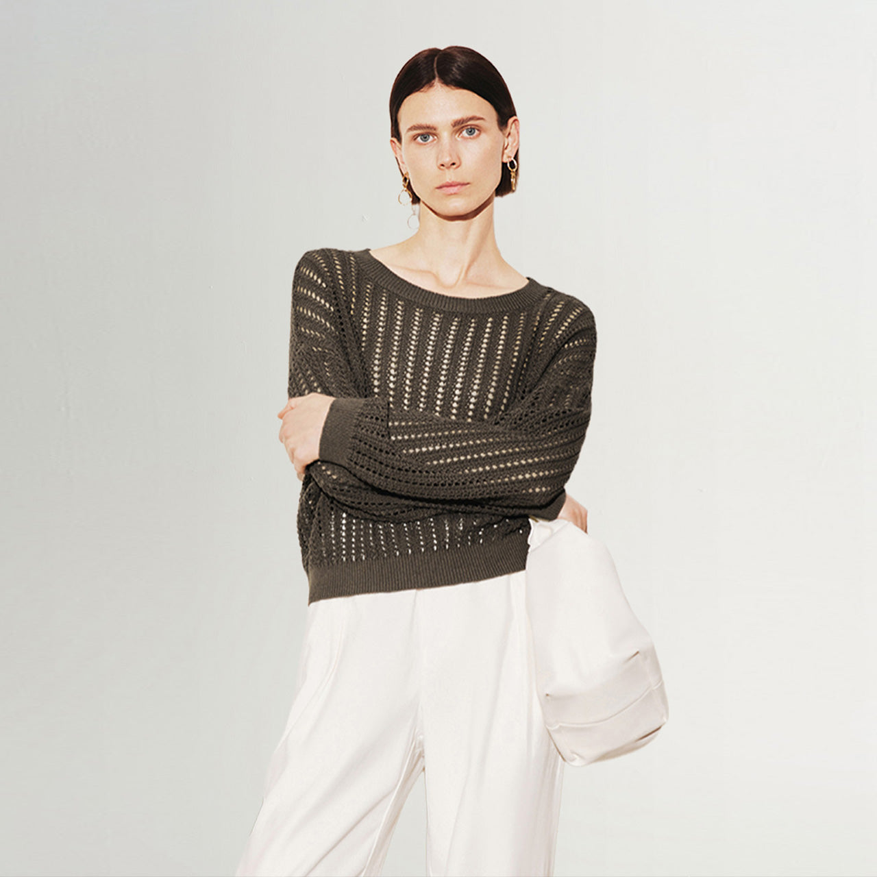 Crew Neck Open Knit Sweater - MEILLEUR MOMENT OFFICIAL STORE NEW YORK