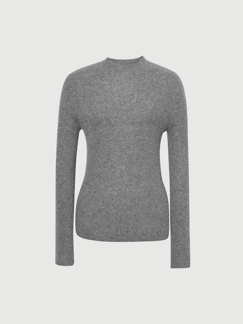 Gray long-sleeve shirt on a light gray background