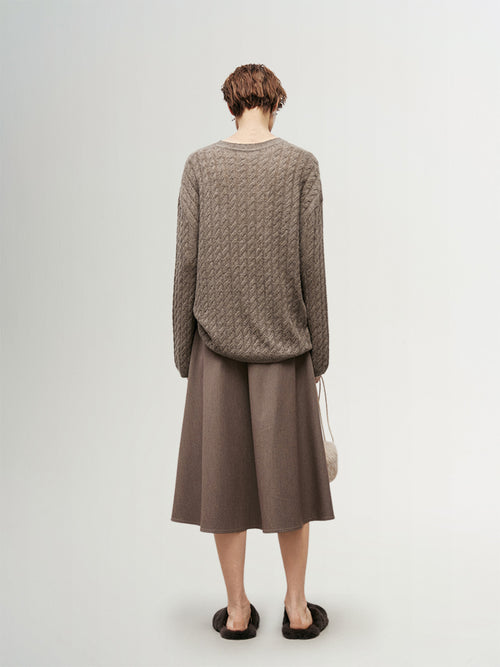 Load image 1 in gallery view. Cable Knit Cashmere Sweater - MEILLEUR MOMENT OFFICIAL STORE NEW YORK 