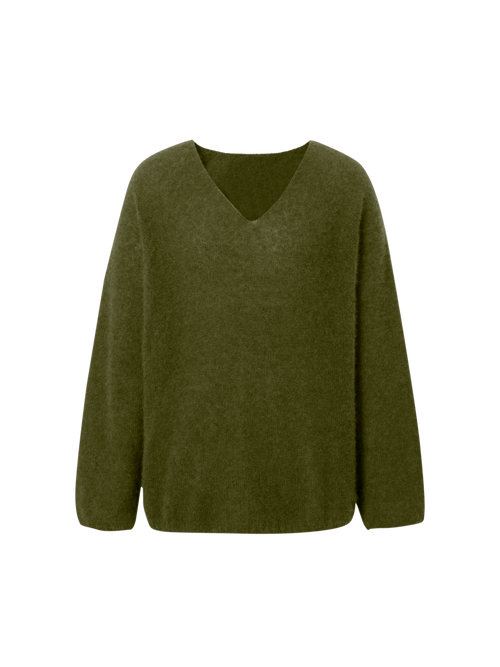 Load image 1 in gallery view. Relaxed V-Neck Raglan Sweater