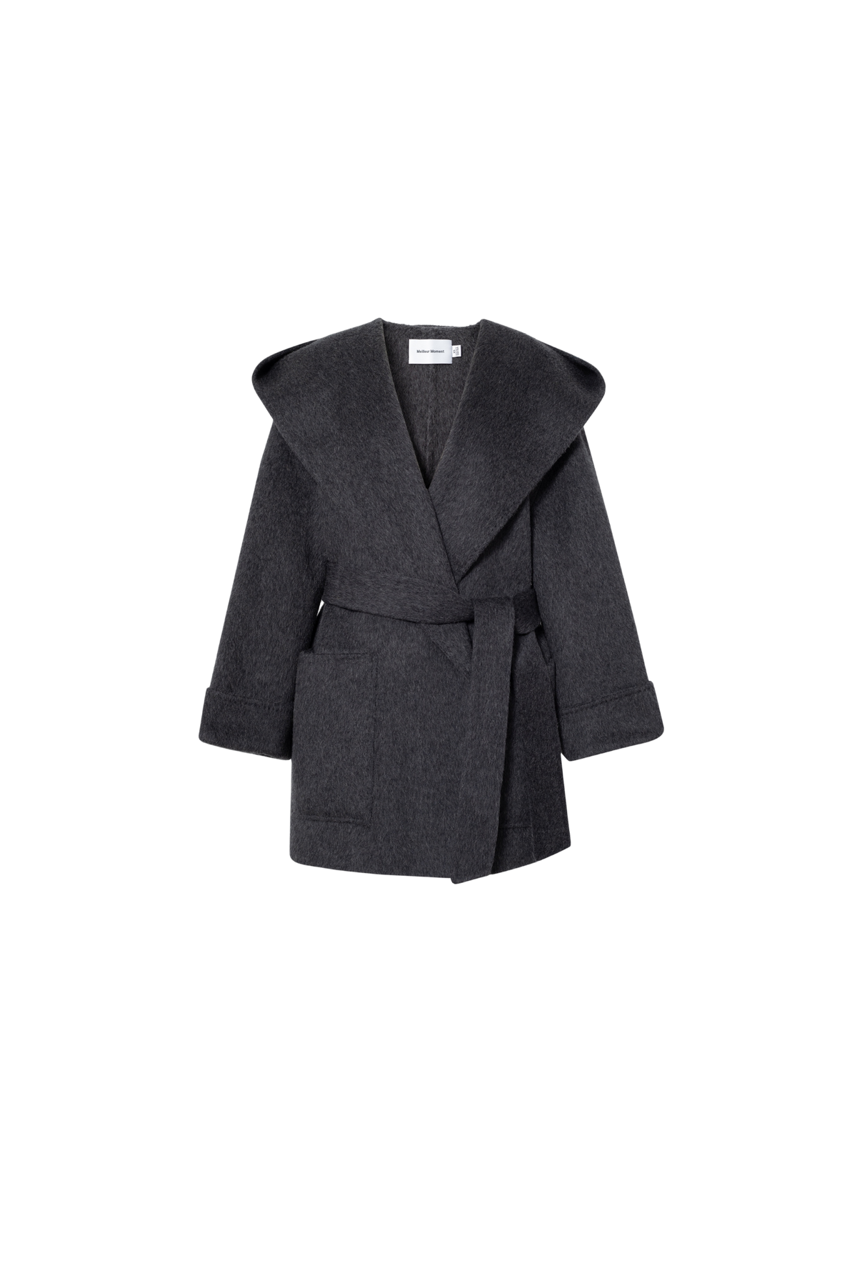 Hooded Belted Wool-Blend Coat