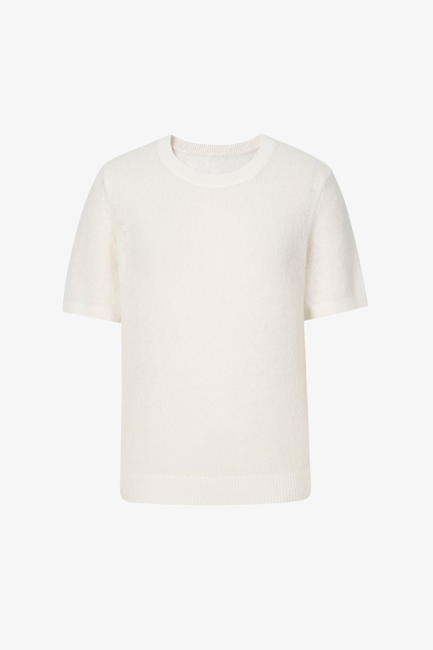 Lightweight Cashmere-Silk Short-Sleeve Sweater