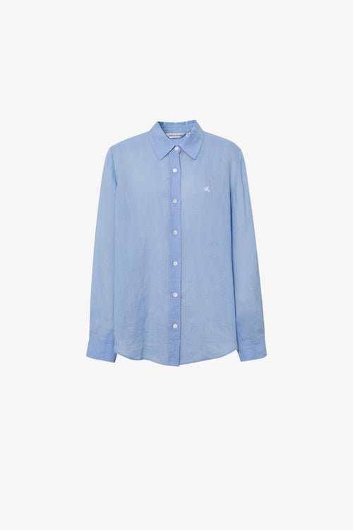 Load image 1 in gallery view. Pure Linen Relaxed Long-Sleeve Shirt