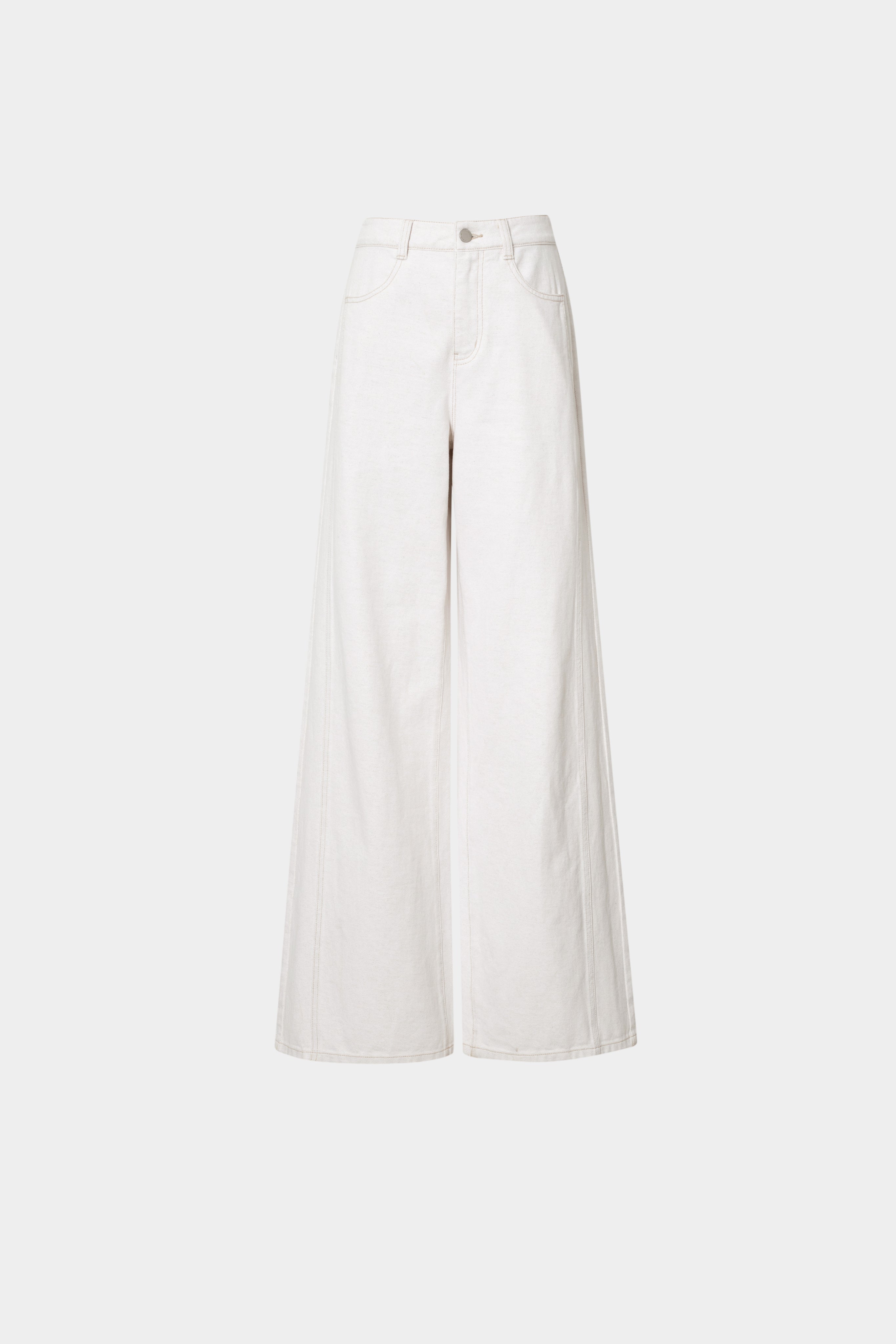 Cotton-Linen Wide Leg Trousers