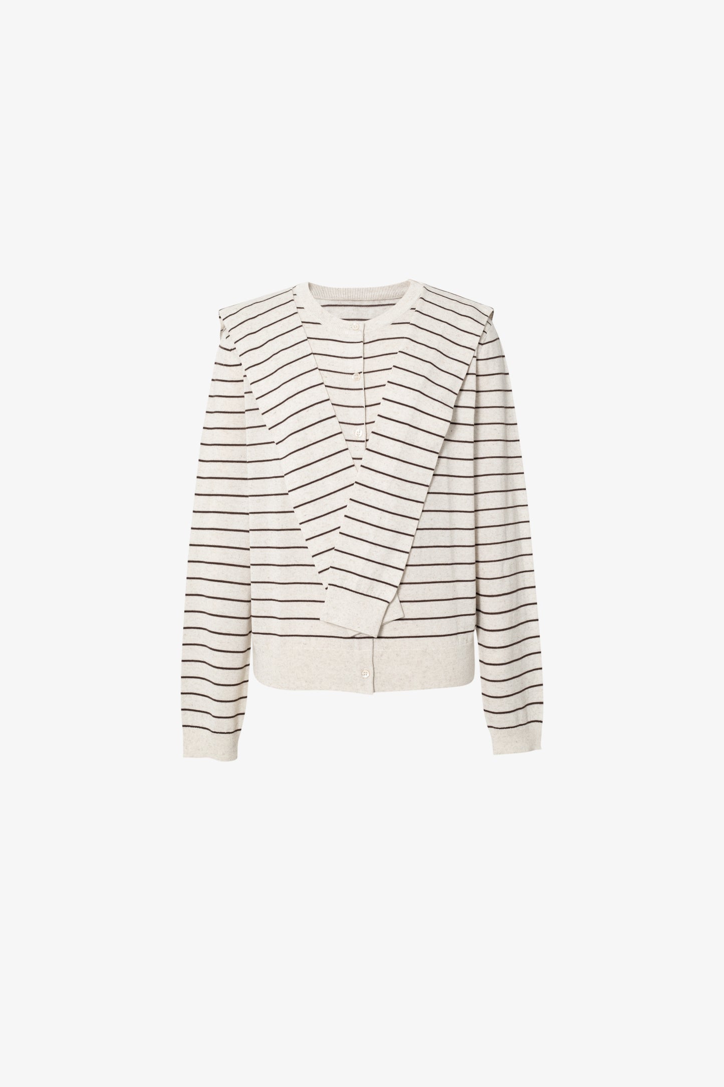 Twofer Tie-Sleeve Striped Cardigan