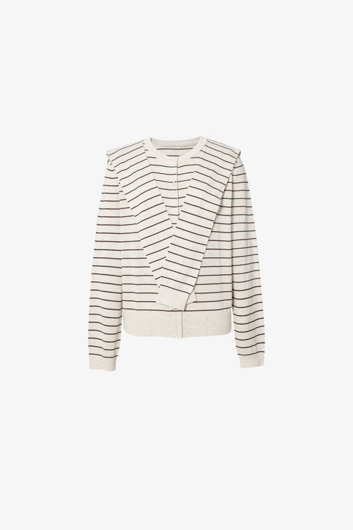 Load image 1 in gallery view. Twofer Tie-Sleeve Striped Cardigan