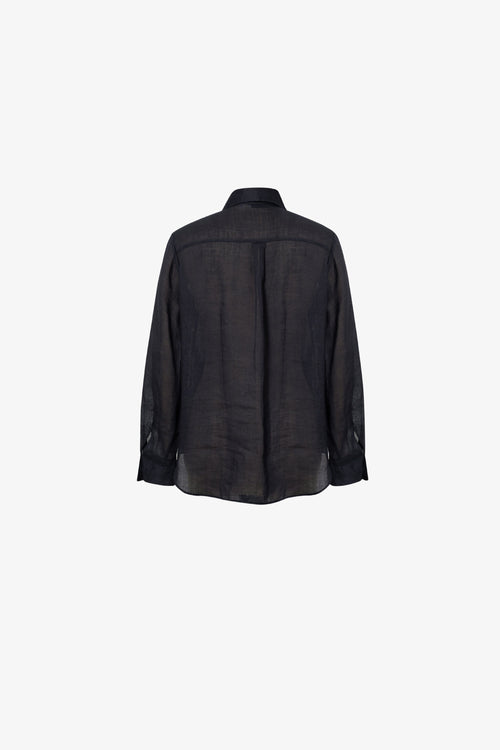 Load image 1 in gallery view. Pure Linen Relaxed Long-Sleeve Shirt