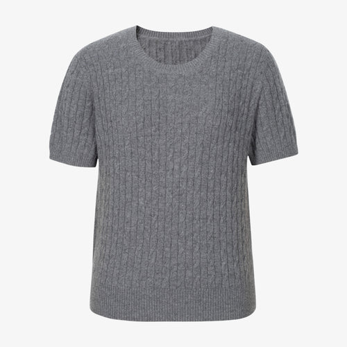 Load image 1 in gallery view. Crew Neck Short Sleeve Knit Top