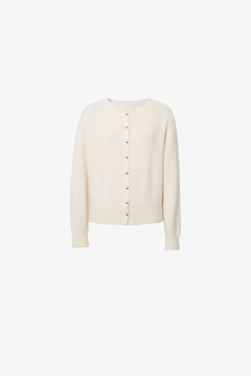 Load image 1 in gallery view. Sequin Cashmere-Silk Knit Cardigan