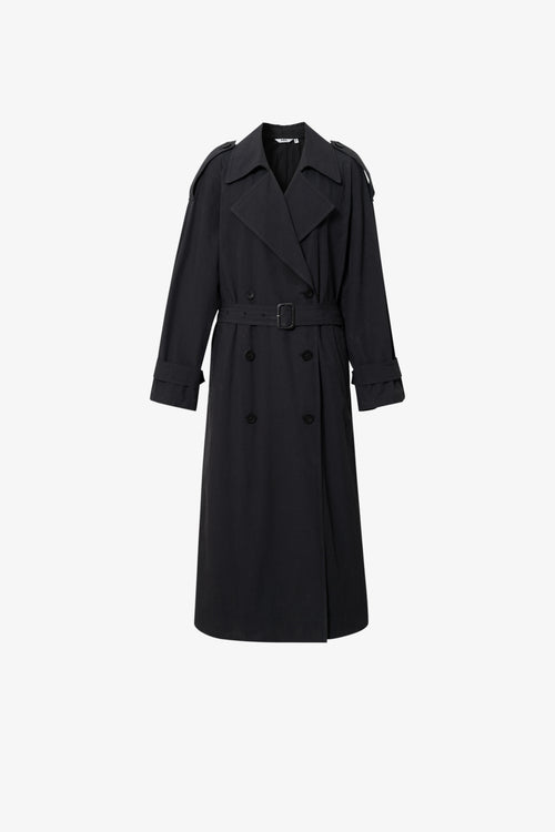 Load image 1 in gallery view. Classic Cotton Double-Breasted Trench Coat
