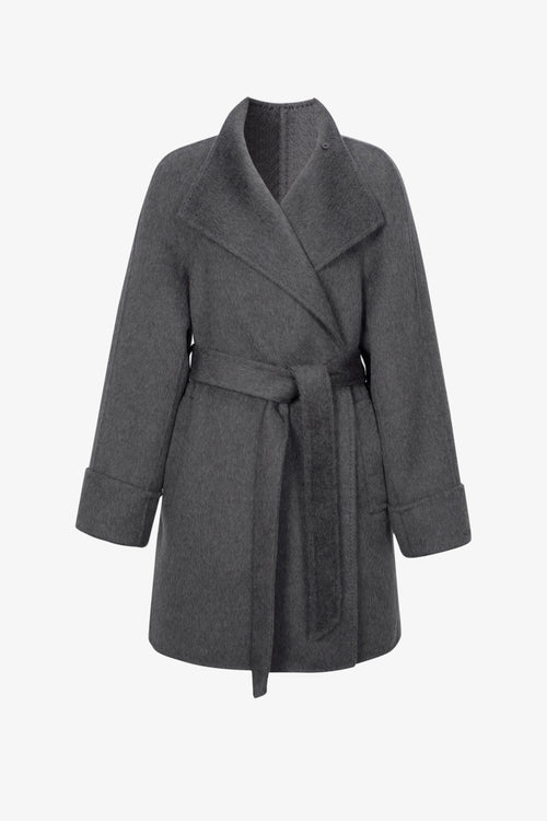 Load image 1 in gallery view. Belted Wool-Cashmere Coat