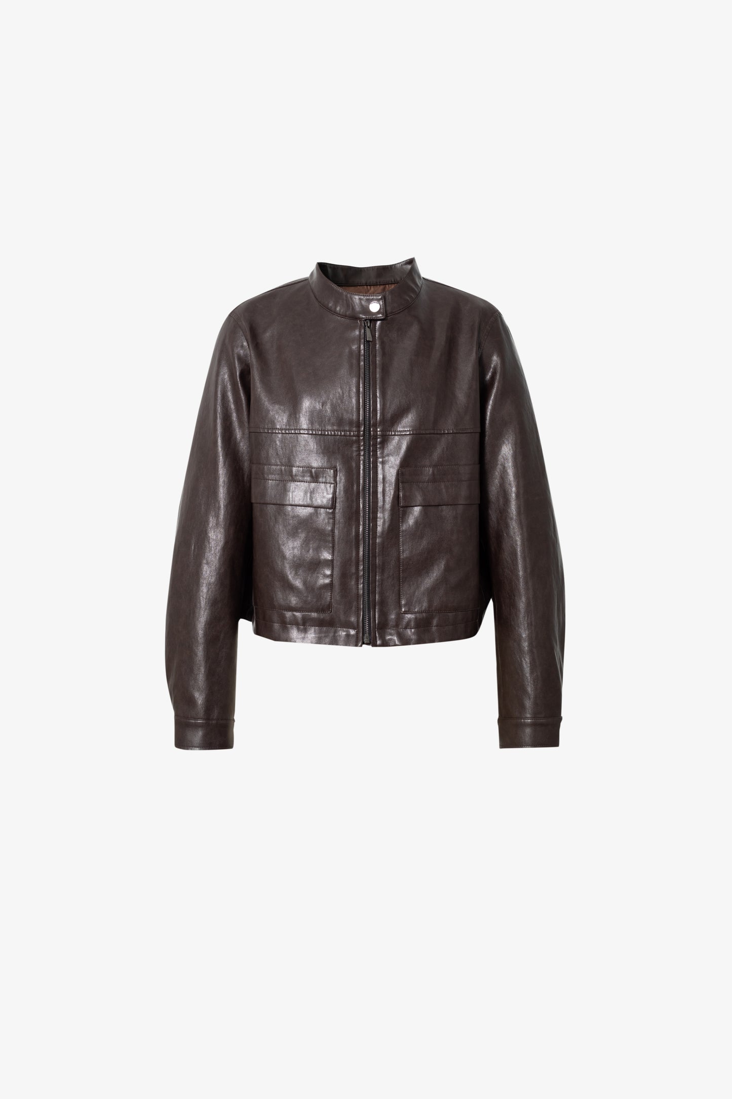 Metallic Faux Leather Moto Jacket