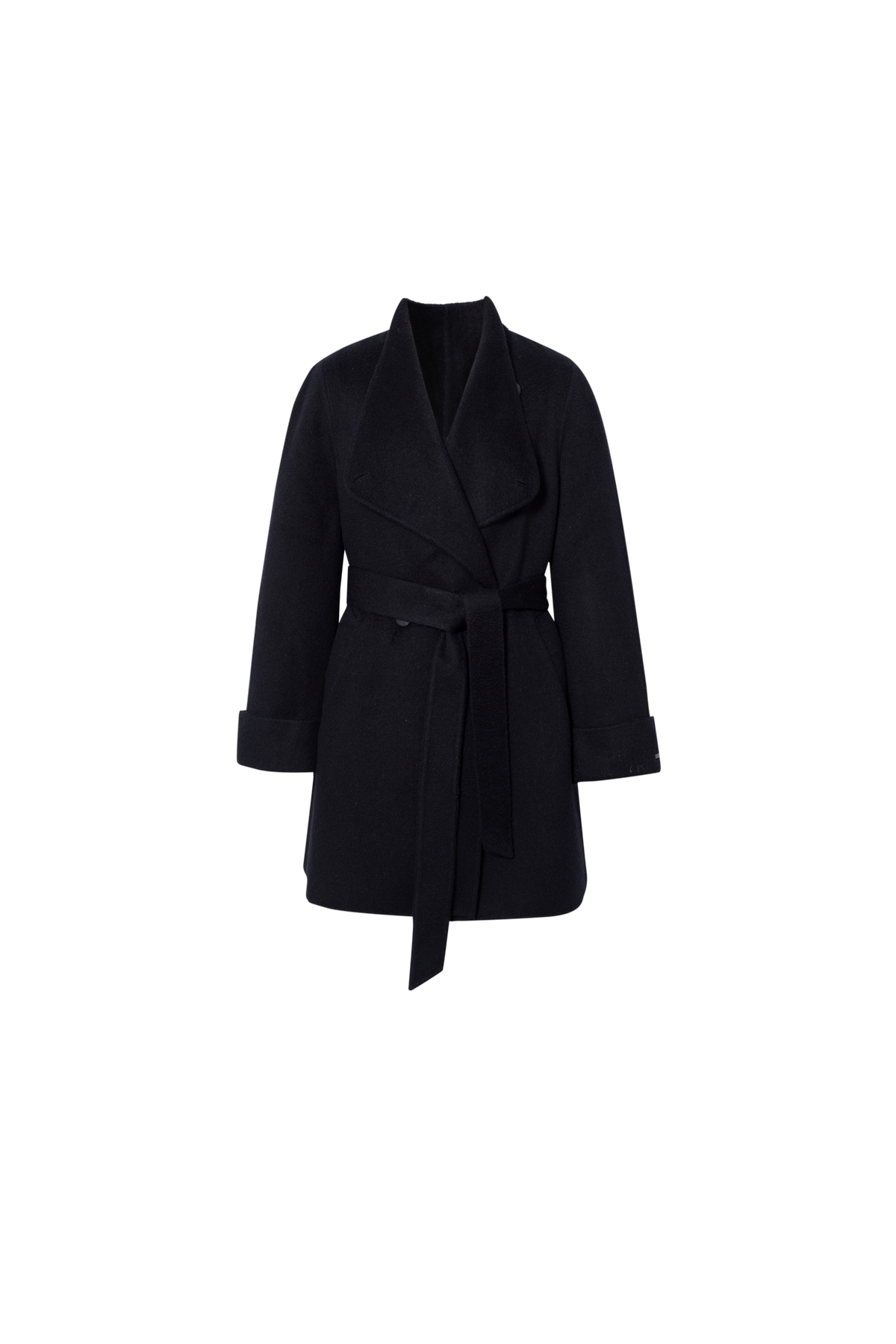 Belted Wool-Silk Yak Wool Coat