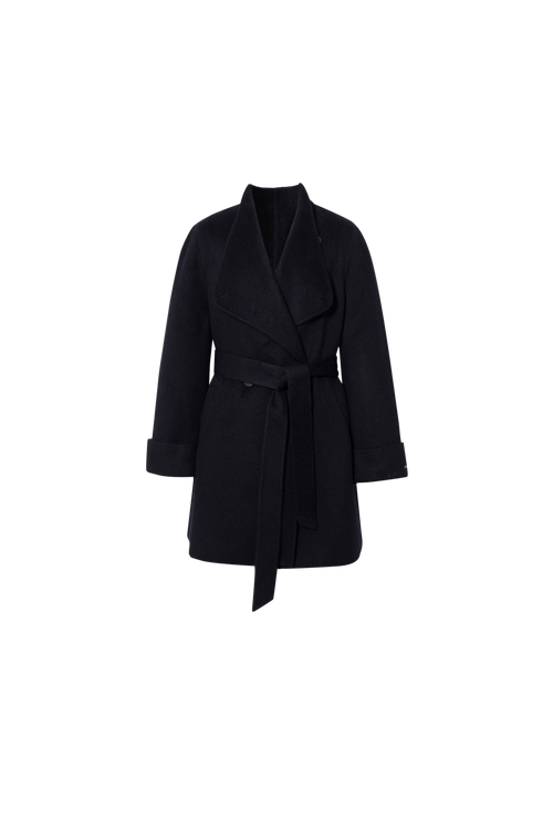 Load image 1 in gallery view. Belted Wool-Silk Yak Wool Coat