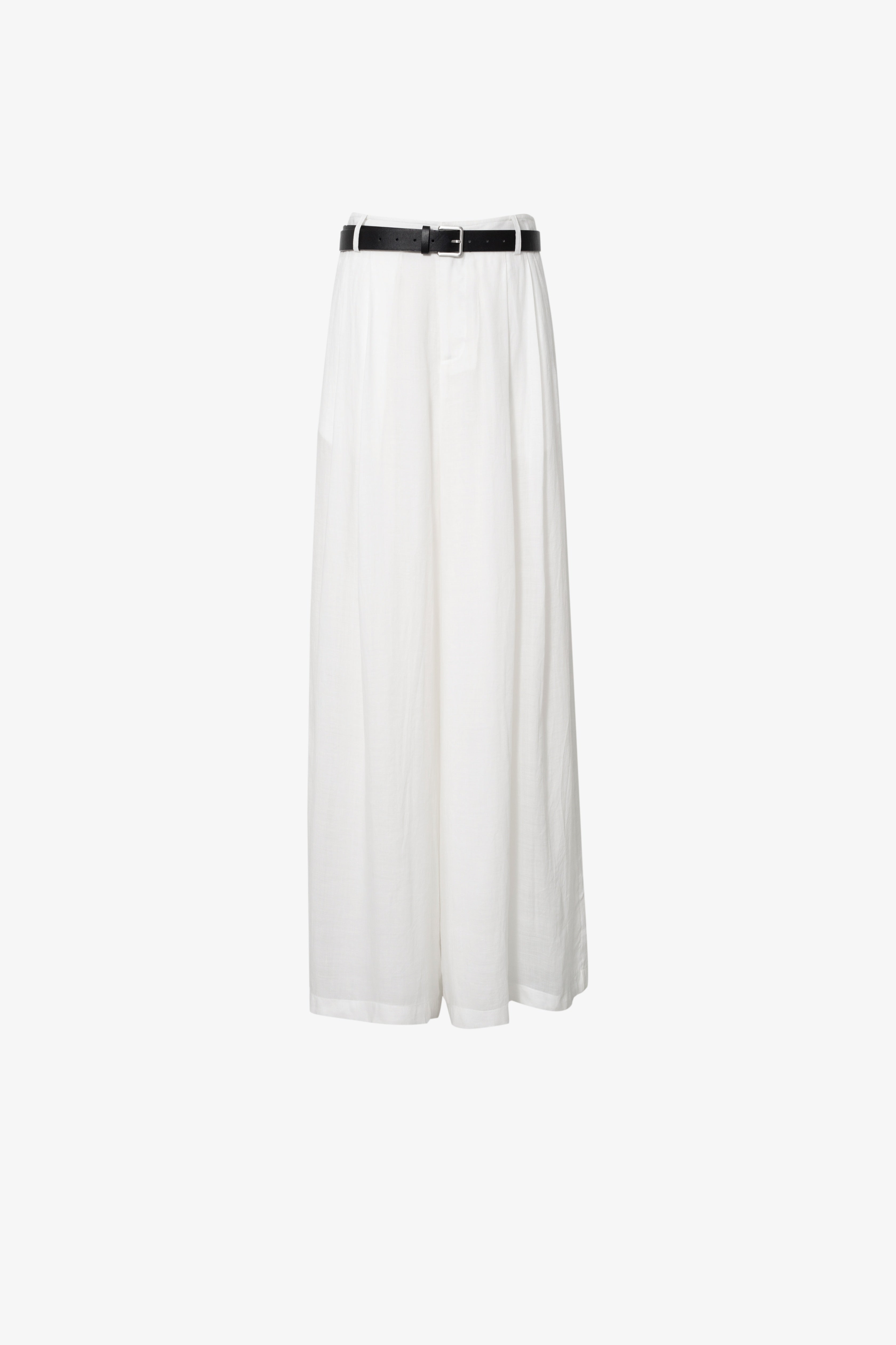 Relaxed Wide-Leg Linen-Blend Pants